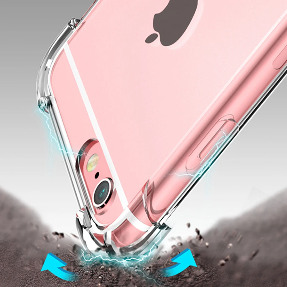Ультратонкий прозрачный силиконовый чехол из ТПУ для iPhone XS MAX XR 6 7 6S Plus защитный