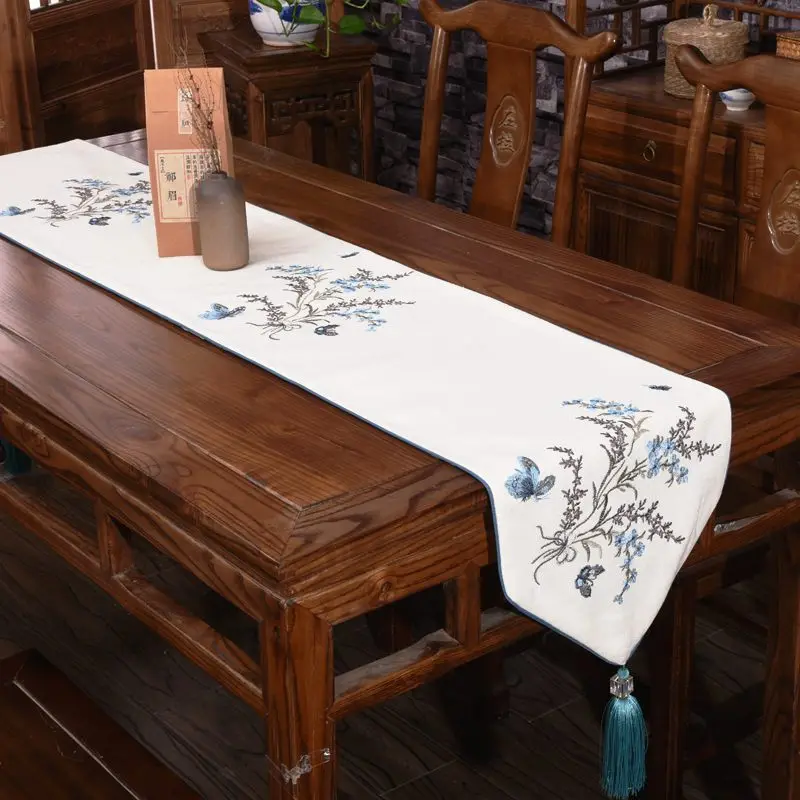 Элегантная скатерть с вышивкой в виде цветков вишни современный прямоугольный