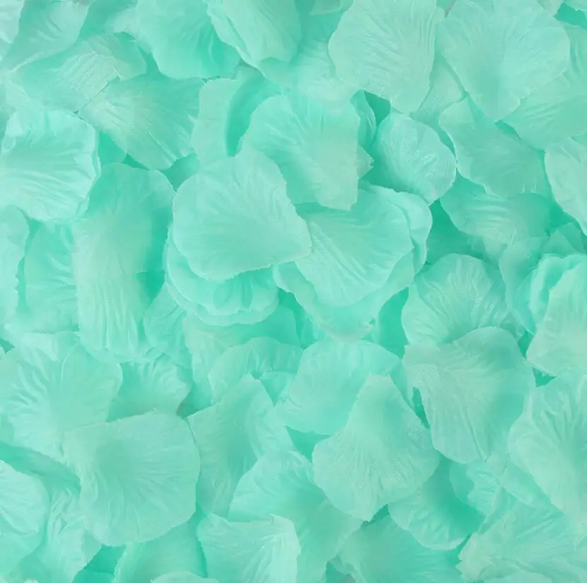 Tiffany Blue 1000 шт Искусственные лепестки роз для девочек в цветочек, Шелковый лепесток искусственные лепестки для свадебные конфетти вечерние украшения событие H1 - Цвет: Tiffany Blue