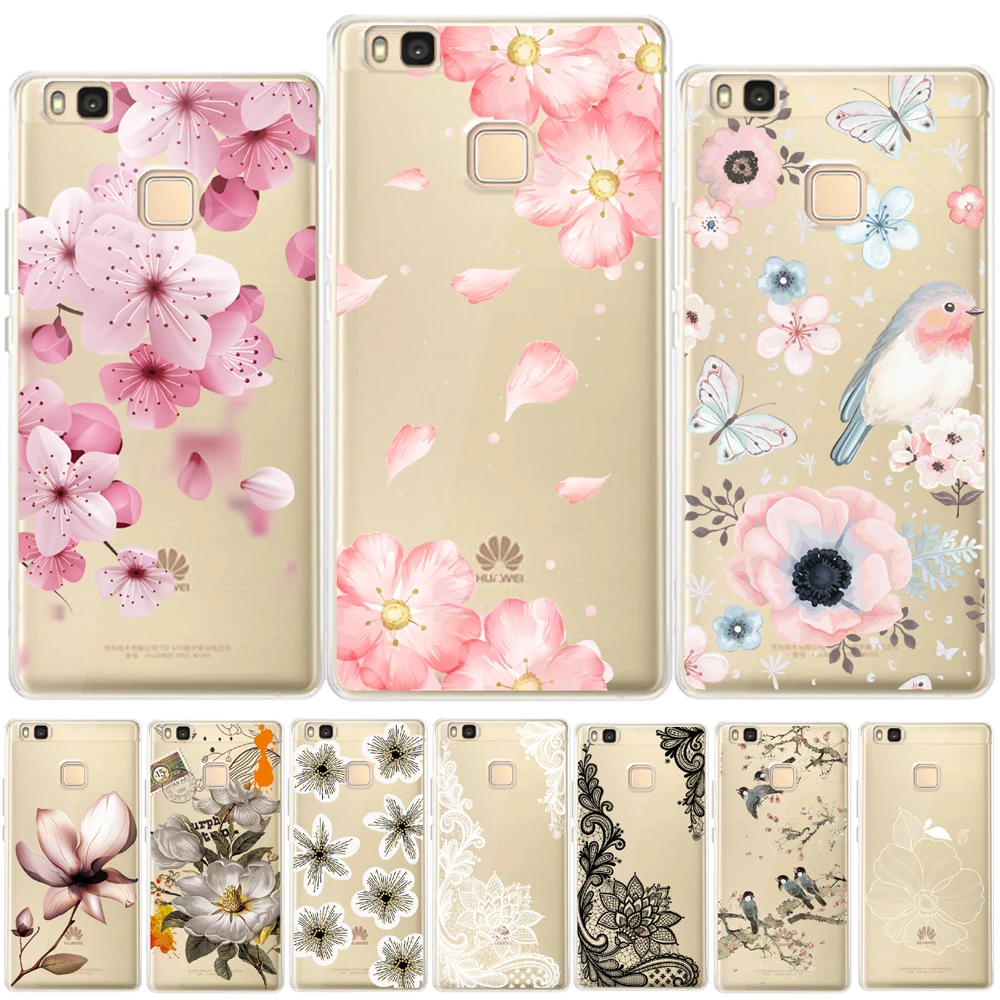 Чехол из ТПУ с цветочными листьями для Huawei P8 P9 P10 P20 Lite Plus Mate 10 Pro P Smart Honor 9 7X 7A Y3 Y7 2017 Y6