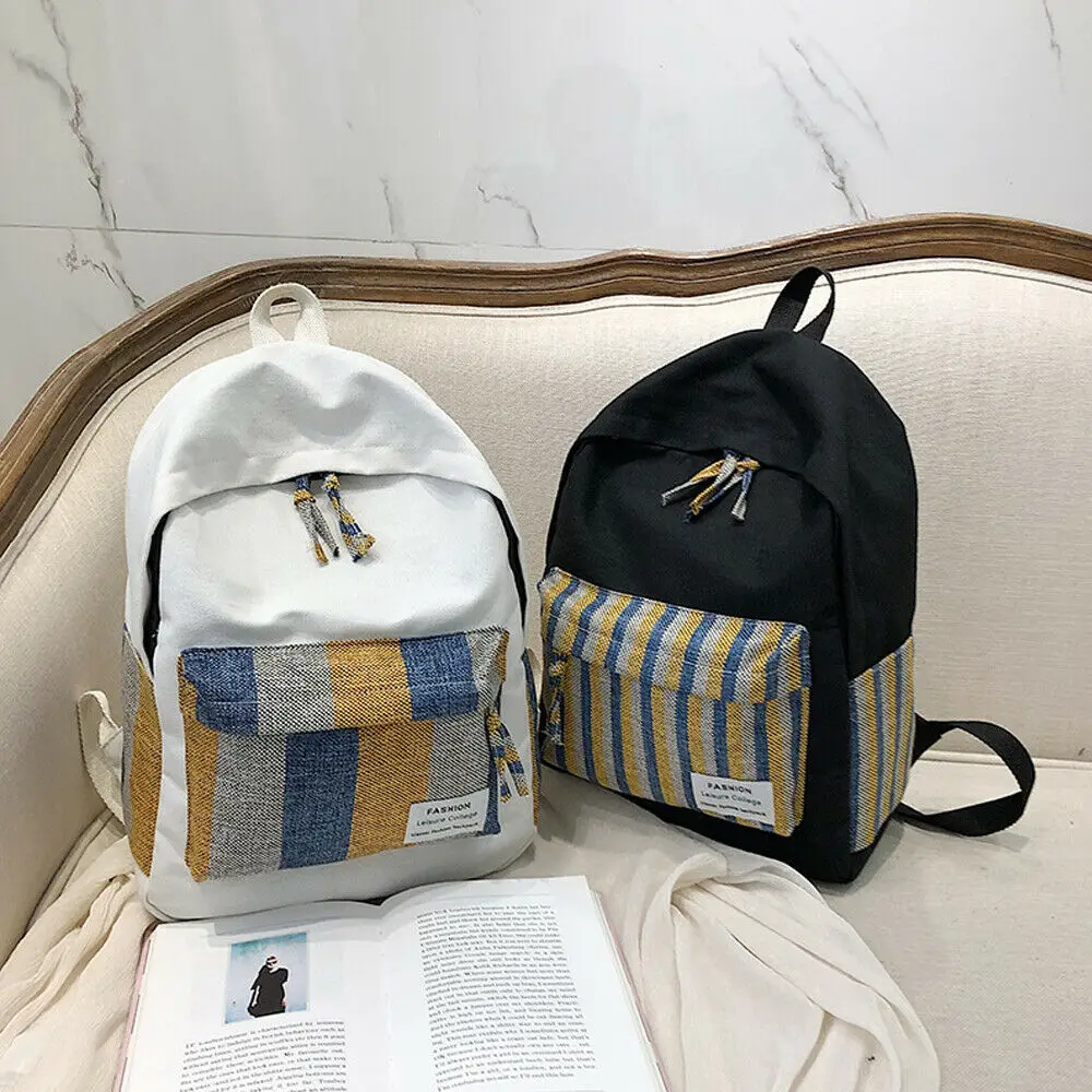 Холщовый Рюкзак в стиле ретро для женщин и девочек повседневная школьная сумка