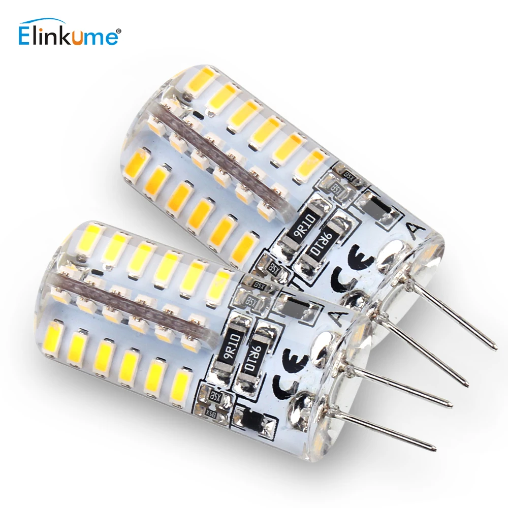 Elinkume G4 светодиодный светильник лампы 24 48 шт. чип SMD3014 2835 энергосберегающие 2 Вт 3