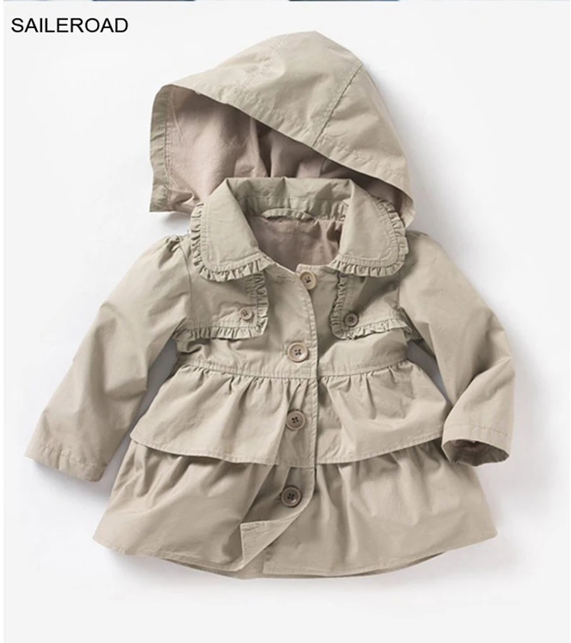 Saileroad/1-5years Детская куртка для девочек пальто для осень-весна верхняя одежда для маленьких девочек куртка одежда в европейском и американском стиле одежды