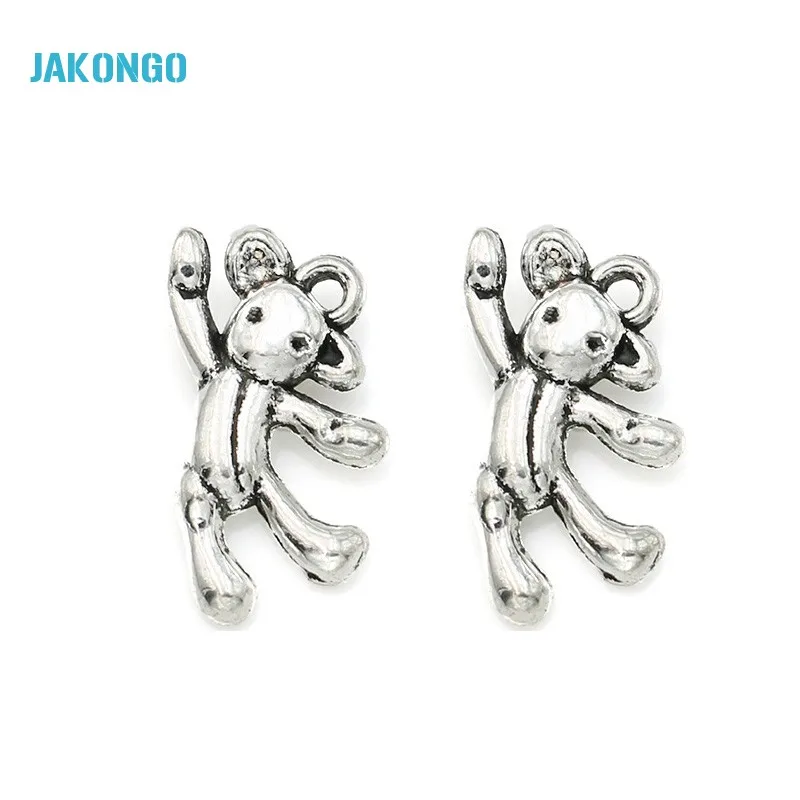 

10 шт., посеребренные Подвески в виде танцующего медведя