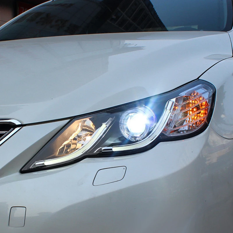 Тюнинг автомобиля чехол для Toyota Mark X фары 2012 светодиодный ные DRL линзы двойной луч
