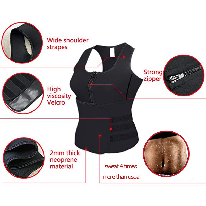 Cors&eacute; de neopreno para mujer embarazada, chaleco de entrenamiento de cintura adelgazante, cors&eacute; posparto, ropa moldeadora caliente, cintur&oacute;n de sudor ajustable, moldeador de cuerpo-3