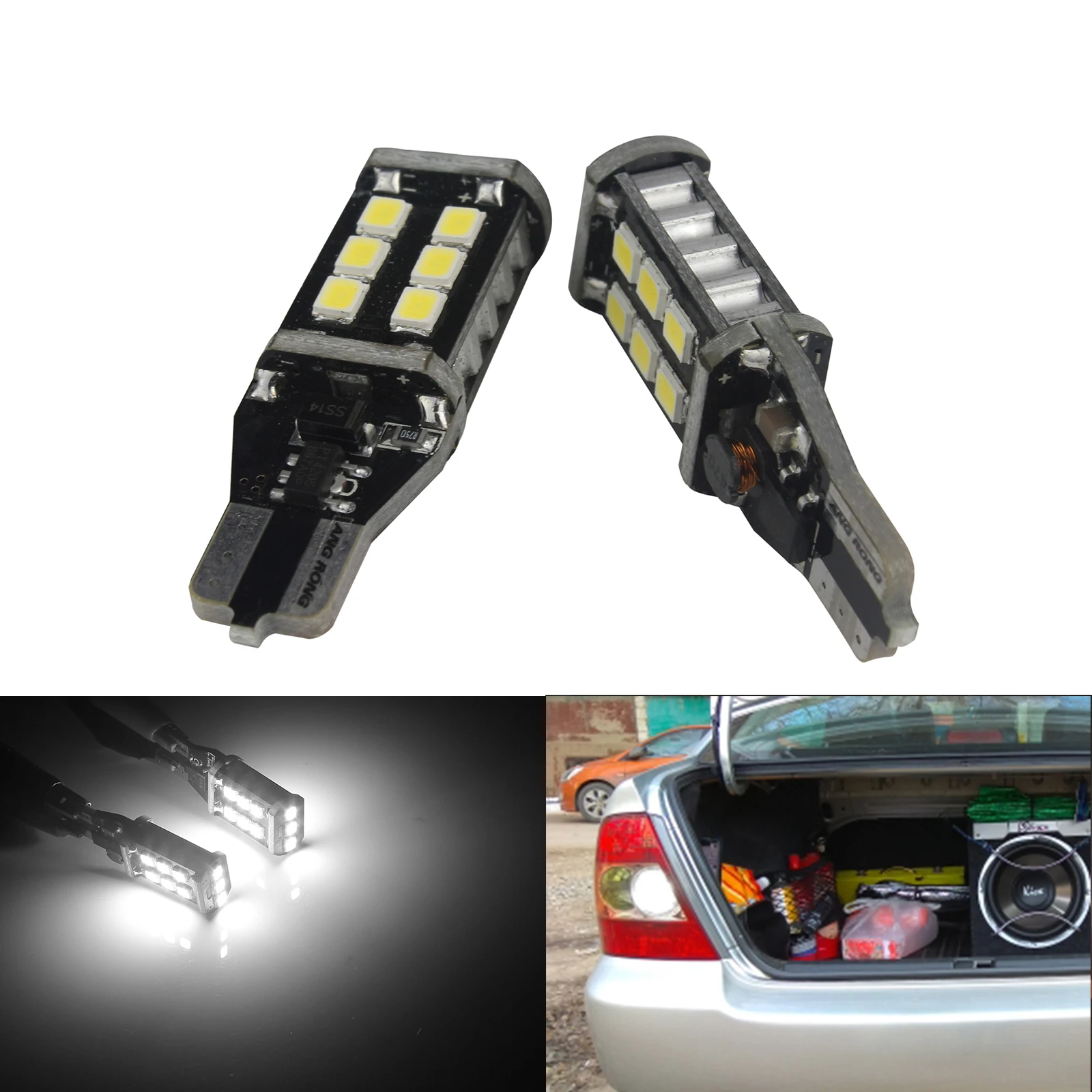 ANGRONG 10X T15 W16W светодиодные лампы Canbus OBC без ошибок, светодиодный фсветильник заднего хода 921 912 W16W светодиодный лампы, автомобильный фонарь заднего хода, стоп-сигнал