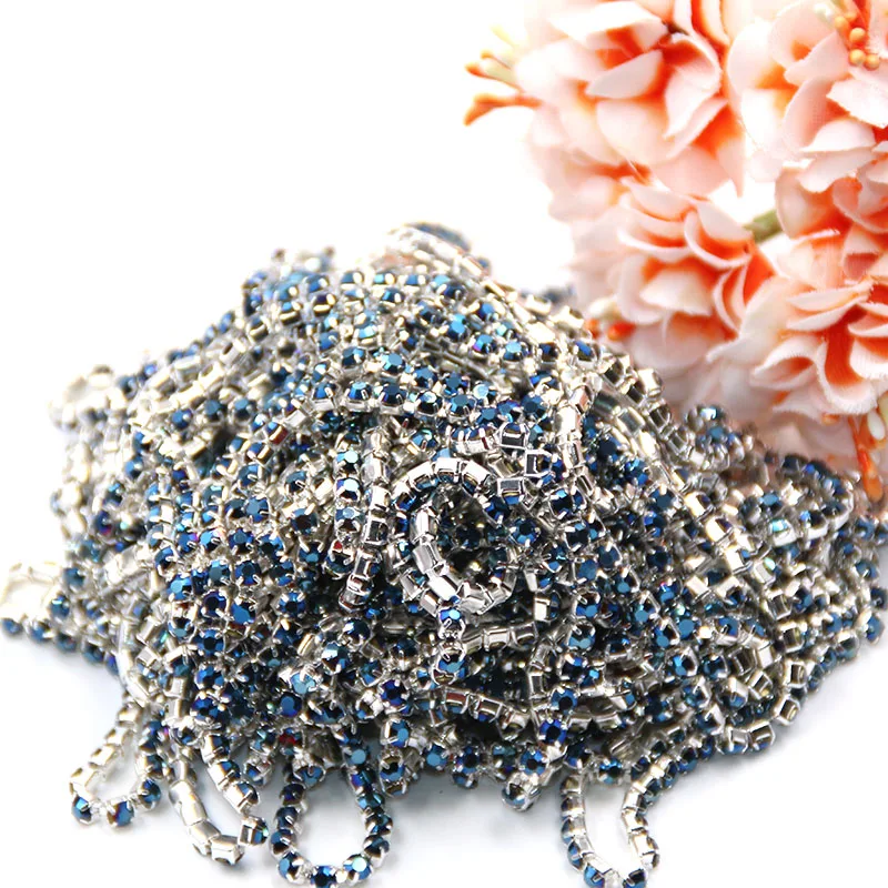 Новинка 5 ярдов/упаковка Высококачественная Серебристая основа кобальтовые