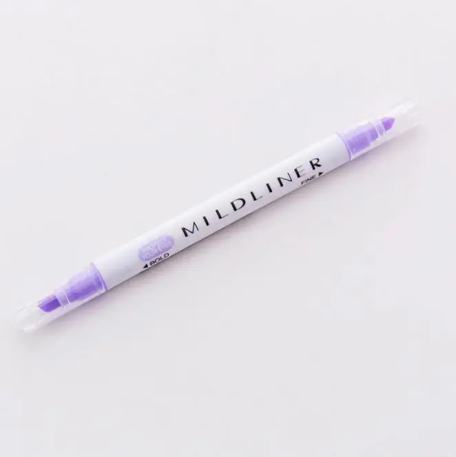1 шт., японские ручки mildliner, мягкий лайнер, двуглавая флуоресцентная ручка, милый художественный цветной маркер, ручка для рисования, школьные принадлежности - Цвет: Purple