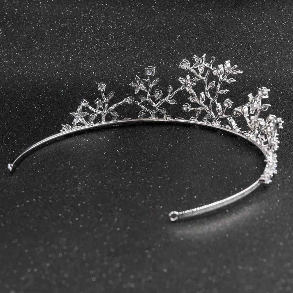 

Crystals CZ Cubic Zirconia Wedding Bridal Branch Tiara Diadem Crown Women Prom Hair Jewelry Accessories CH10254