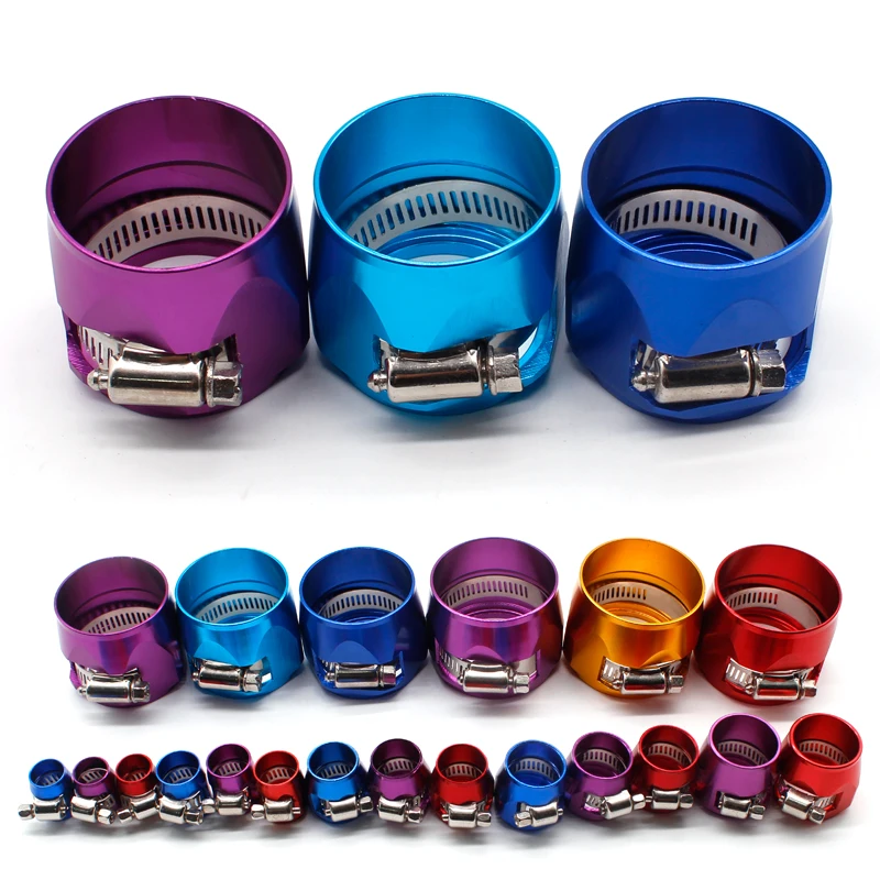Car Accessories Oil Fuel Hose Clamp Hex Finishers Aluminum Hose End Fitting Oil Water Pipe Adapter AN4 AN6 AN8