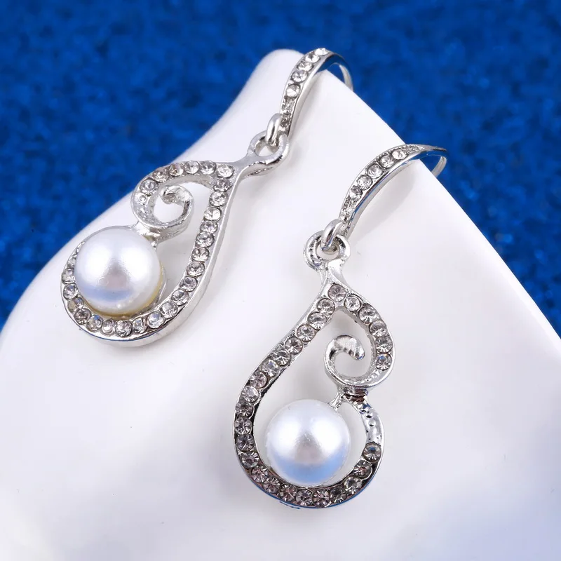 Женское колье с подвеской в виде капли воды|simulated pearl jewelry set|fashion setspearl set |