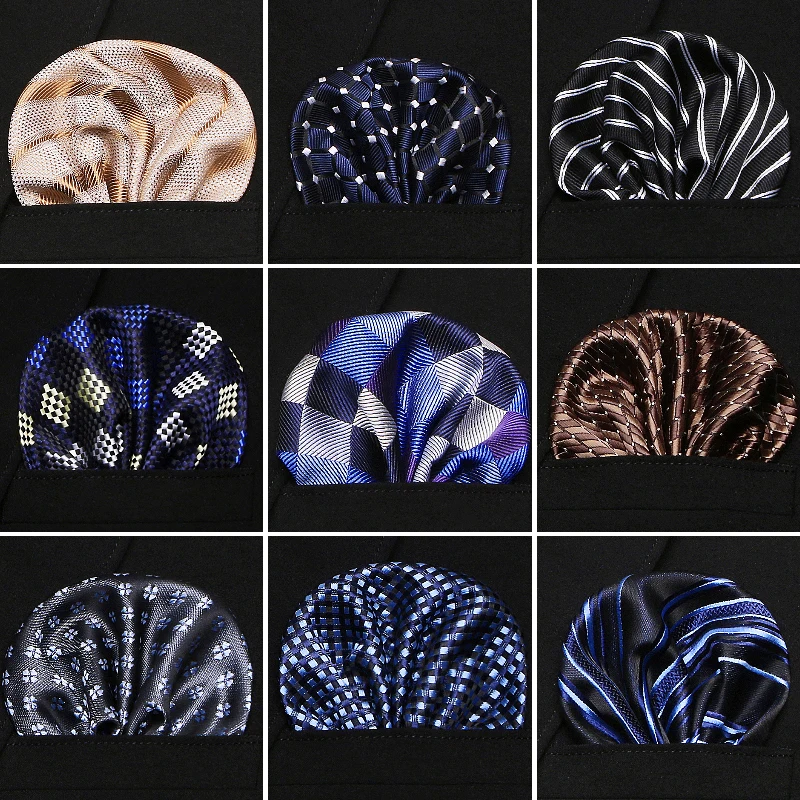 

New Mens 100% Silk Handkerchief Plaids Paisley Polka Dots Pocket Squares For Suits Jackets Wedding Party pick from 60 Patterns