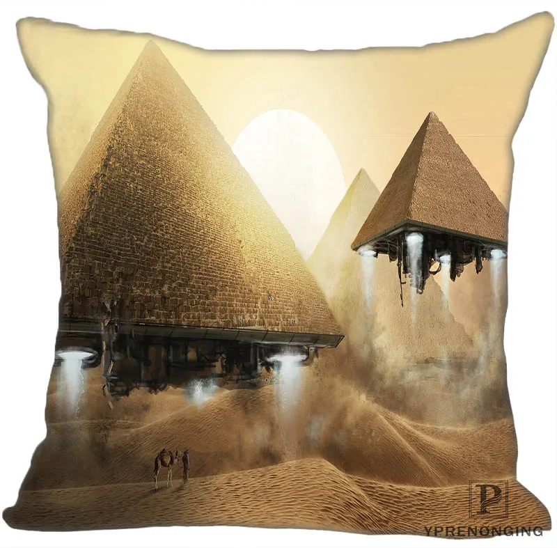 Square Pillowcase Пользовательские пирамиды египетская квадратная Наволочка на молнии чехол для подушки 35X35,40x40,45x45 см(одна сторона) 180522-02-24 - Цвет: Square Pillowcase
