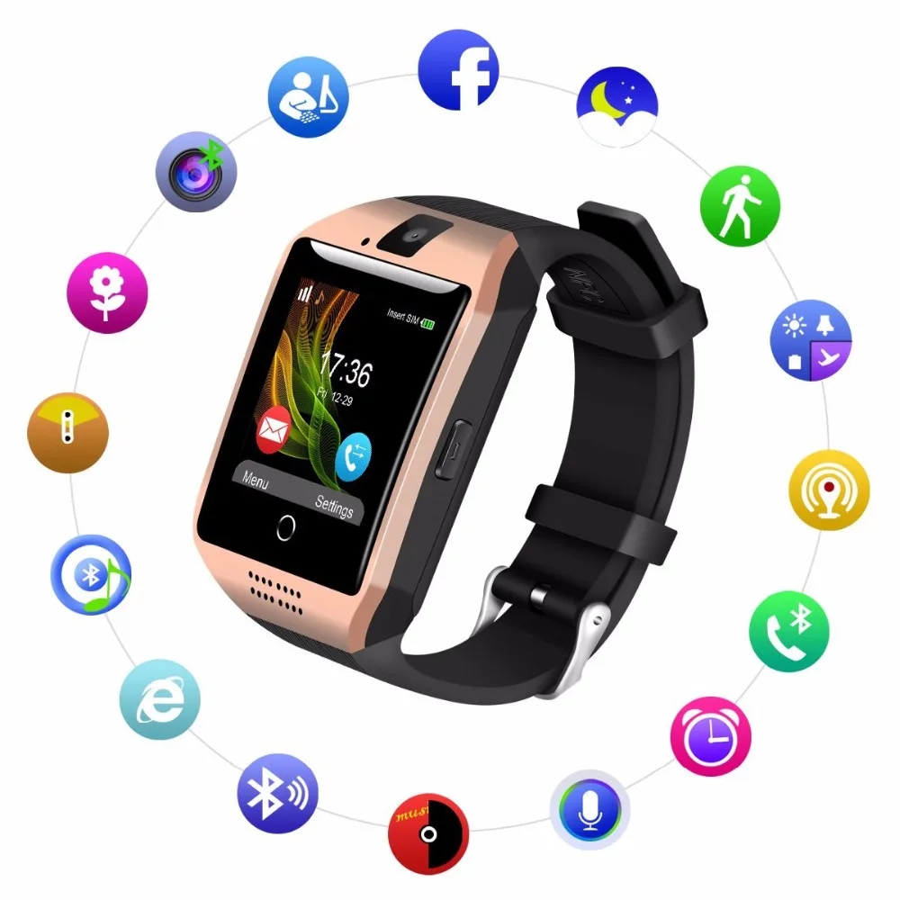 GONOKWE Bluetooth Q18 Смарт часы для телефонов Andriod умные с камерой сенсорным экраном DZ09 X6