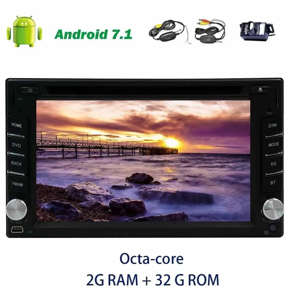6.2 ''Авто Радио автомобиля стерео в тире 2din Восьмиядерный Android 7.1 dvd плеер GPS Wi Fi