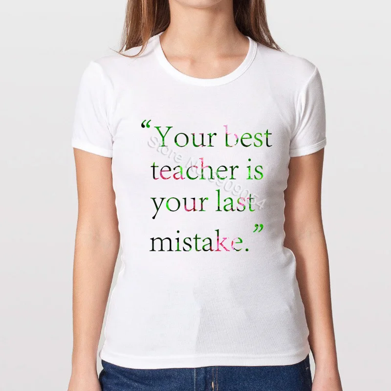 2018 Новые поступления Модная брендовая Мода Письмо печати футболки Для женщин с