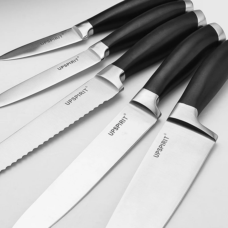 Горячая Распродажа: 5 шт./компл. Нержавеющая сталь Кухня ножи POM черная ручка хлеб ножей шеф-повара нарезки утилита нож для очистки овощей Ножи мульти Пособия по кулинарии инструменты