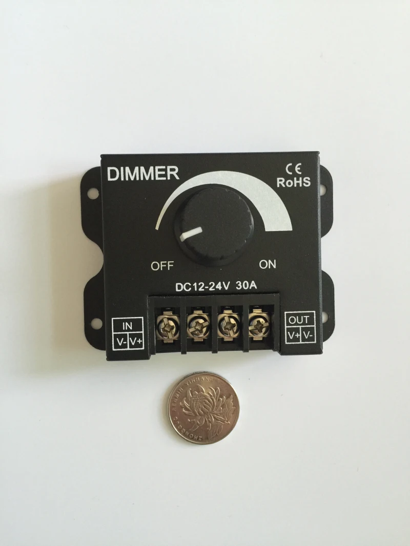 LED knob 360W dimmer 12V-24V 30A module hard light strip lamp with monochrome resistance switch regulator | Освещение