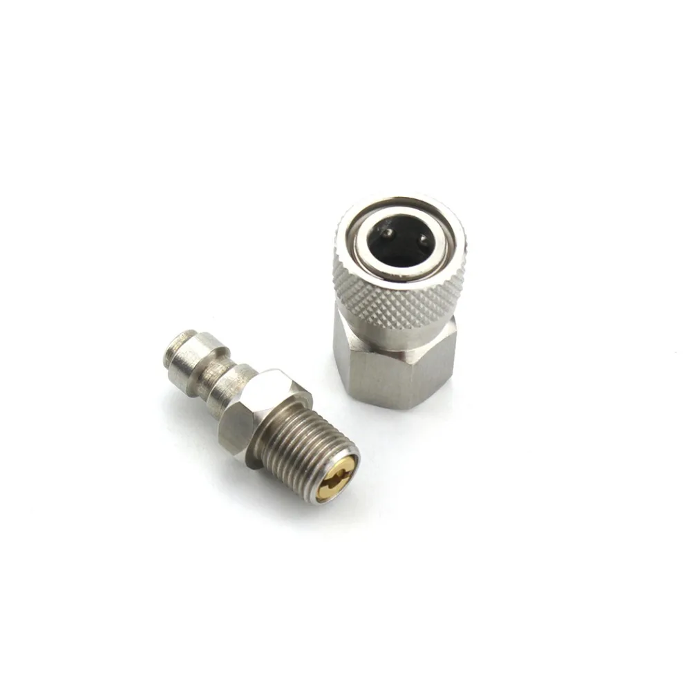 PCP Airforce Paintball 1/8BSPP Stainless Steel G1/8 Male Plug and Female Quick Disconnect SET Connector Fittings Socket 2pcs/set | Спорт и