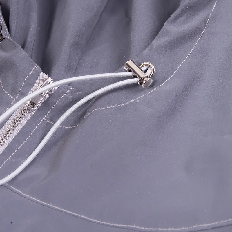 

Fashion Reflective short jacket women Hooded coat Streetwear Punk rock bomber jacket Girl zipper Long Sleeve Crop Tops 2018