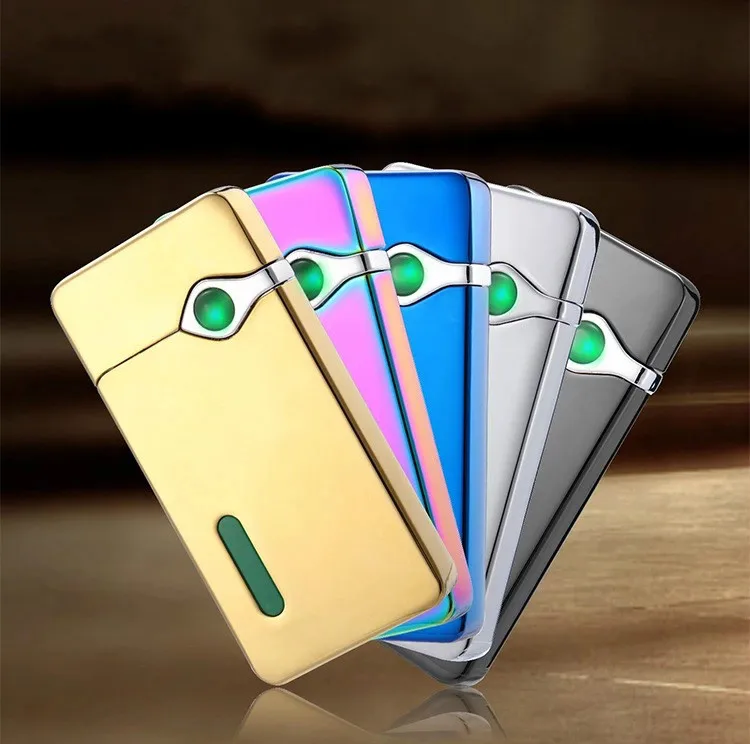 New metal windproof electric heating wire charging pulse USB lighter personality creative cigarette smoker men gift | Дом и сад