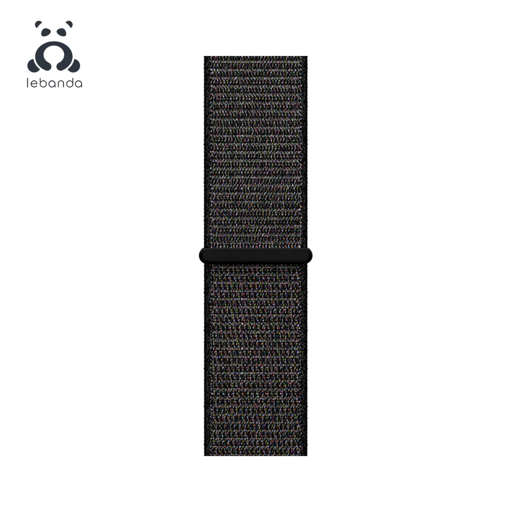 Official Black Lebanda Sport loop для apple watch 5, 4, 3, 2, 1, ремешок для iwatch 38, 40, 42, 44 мм, тканый нейлоновый ремешок, Аляска, синий - Цвет ремешка: Official Black