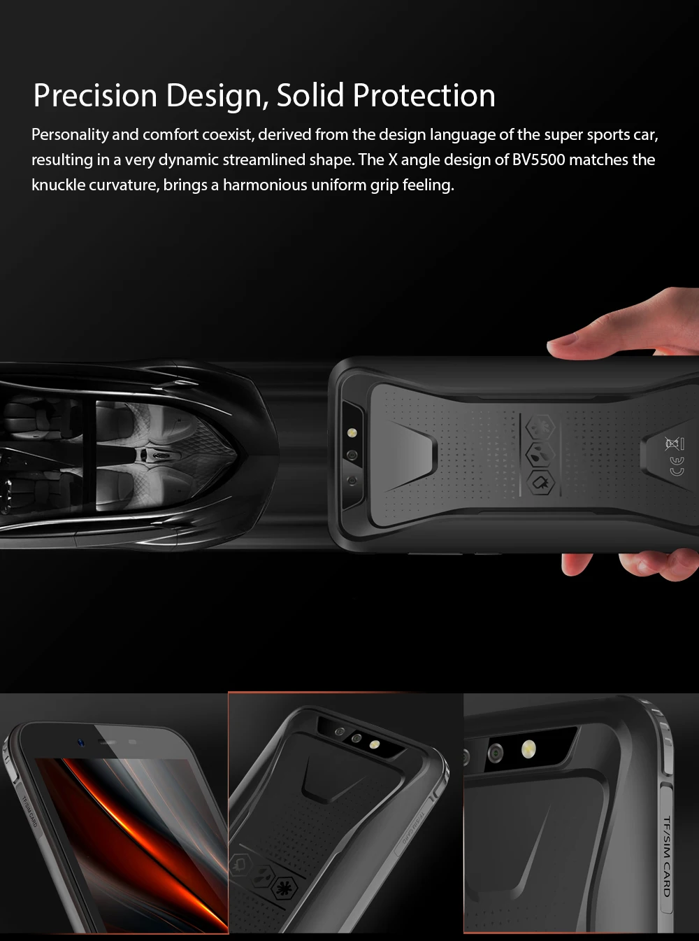 Blackview BV5500 5," IP68 Водонепроницаемый Прочный Открытый Смартфон 2 ГБ+ 16 ГБ Android 8,1 4400 мА/ч, Две сим-карты 18:9 мобильного телефона