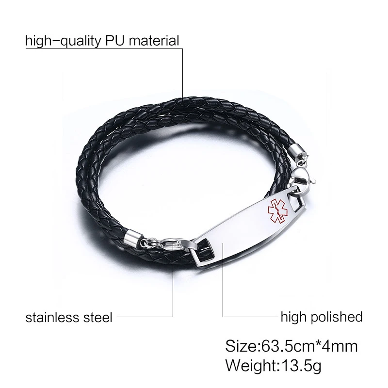 Короткий браслет-веревка из полиуретана для мужчин и женщин металлический