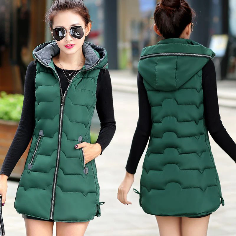 Осенне зимний женский жилет новинка 2017 куртка без рукавов Женский Длинный