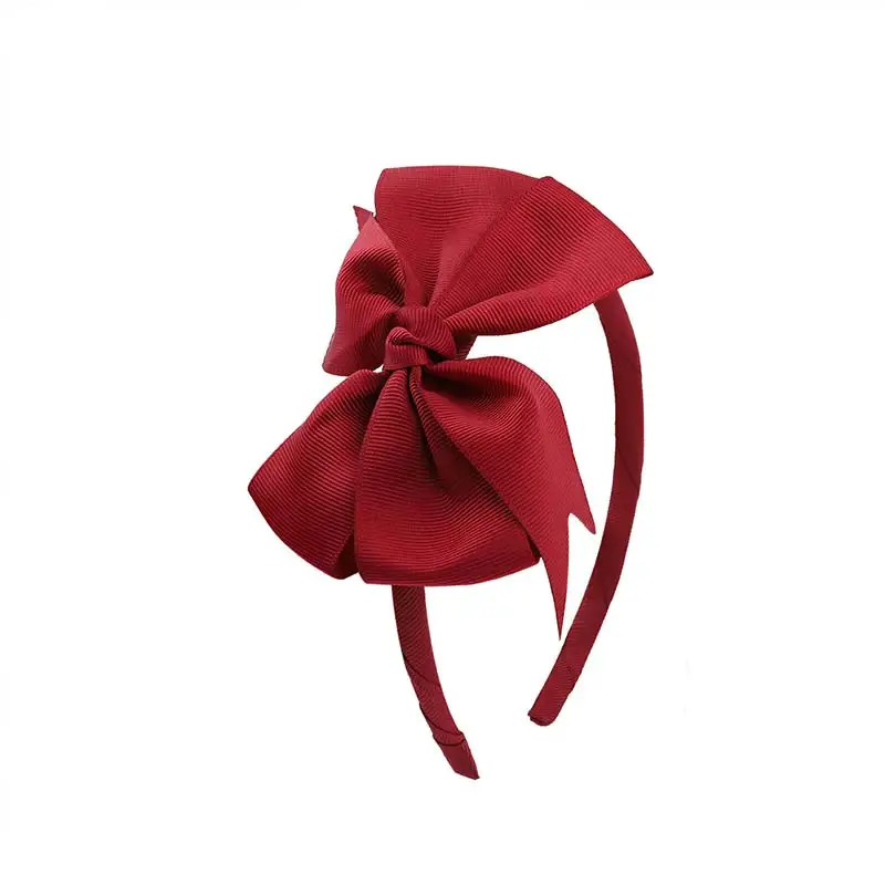Wine red C Новинка, 98 цветов, повязка для волос с бантом для девочек, детская цельная повязка для волос с корсажной лентой ручной работы, аксессуары для волос в горошек, головной убор - Цвет: Wine red C