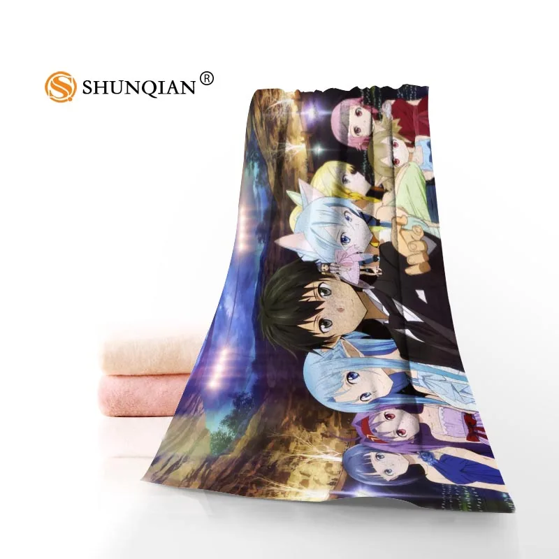 

Custom Sword Art Online Towel Printed Cotton Face/Bath Towels Microfiber Fabric 35X75cm,70X140cm Shower Towels