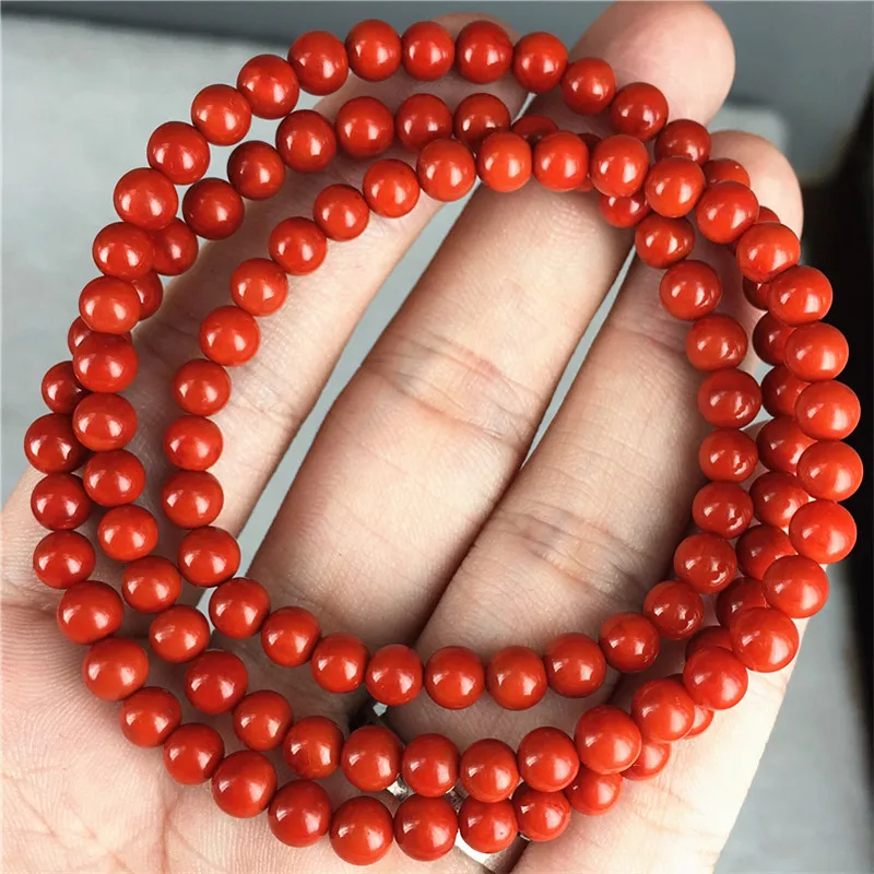 

Sichuan Liangshan nine South Red Agate ore solid material full of meat, 108 persimmon red agate bracelet bracelets