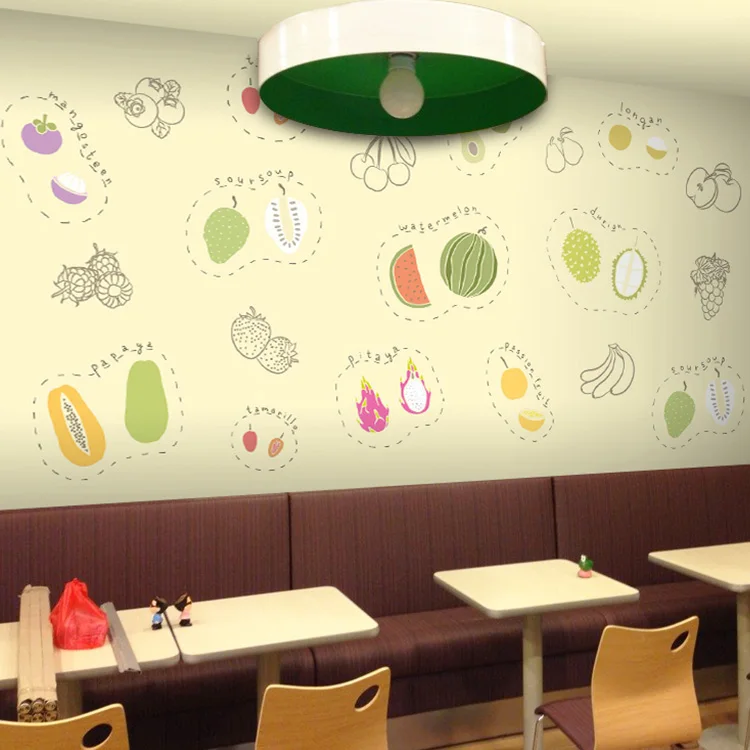 Пользовательские 3d росписи Лето Свежий зеленый фруктовый салат сок 3D чайный