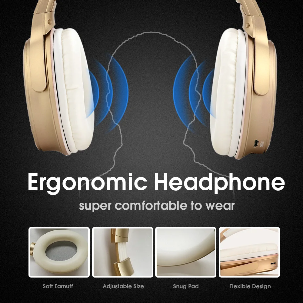 Беспроводные наушники DH888 Bluetooth 5 0 складные стерео бас повязка на голову слот для