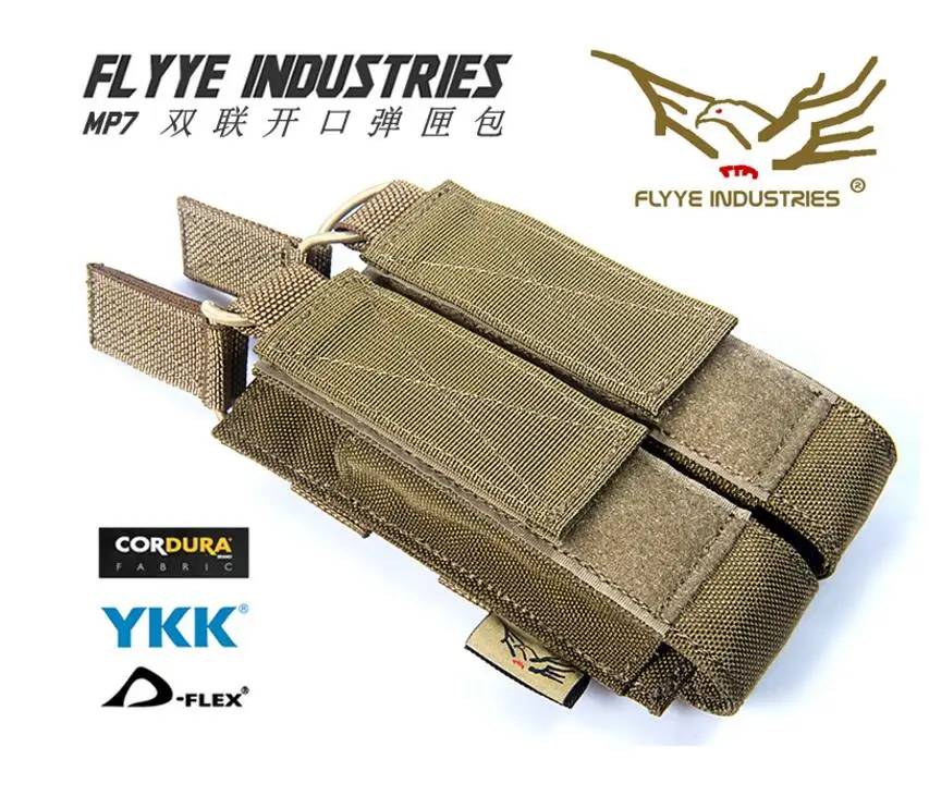 FLYYE MOLLE MP7 двойная открывающаяся сумка для магазина фотография|magazine pouch double|pouch