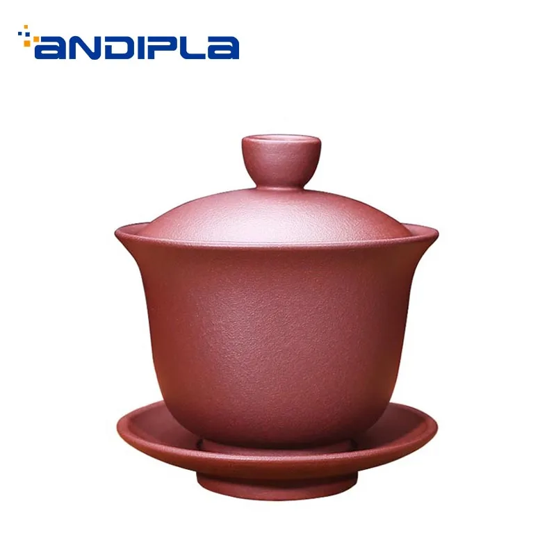 Фиолетовая глина Yixing Gaiwan 200 мл домашняя чайная церемония посуда для напитков