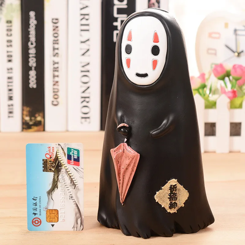 Забавный резиновый кукла MoneyBox Miyazaki Hayao унесенная спиралью без лица фигурка