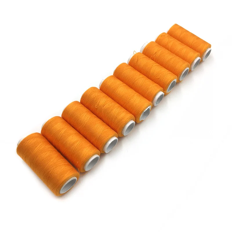 10pcs Orange 10 шт./компл. случайный цвет высокого качества 40 S/2 швейная нить для машинного вышивания 200 ярдов/катушка товары для дома - Цвет: 10pcs Orange