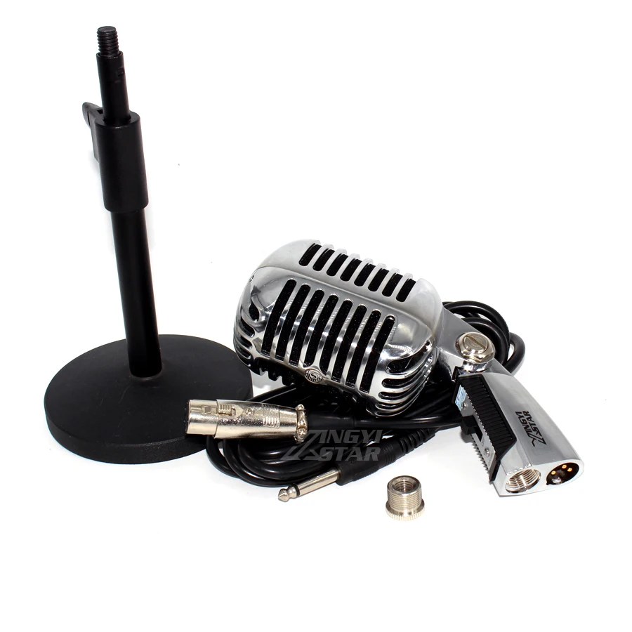 Профессиональный вокальный динамический микрофон винтажный проводной