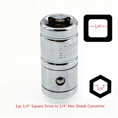 1pc Socket Converter Квадратный привод к шестигранному хвостовику адаптер гнездо привода конвертер быстросъемный ударный ключ отвертка биты держатель адаптер преобразования - Цвет: 1pc Socket Converter