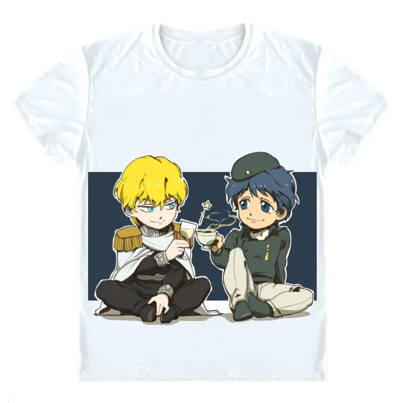 Аниме футболка Coolprint футболки Ginga Eiyuu Densetsu многостильные короткие с легендой о