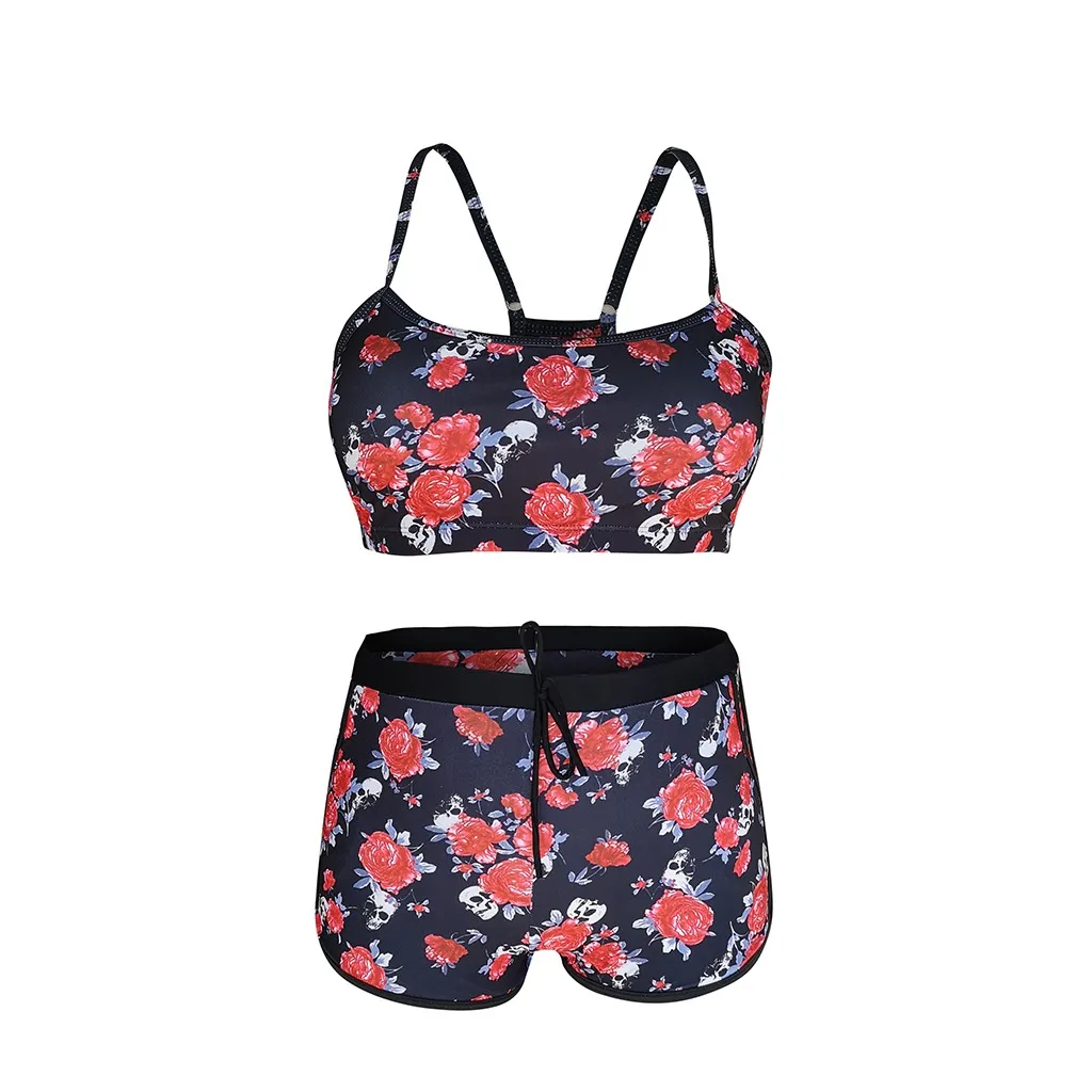 2019 летние Для женщин модные пикантные комплект слинг с цветочным принтом