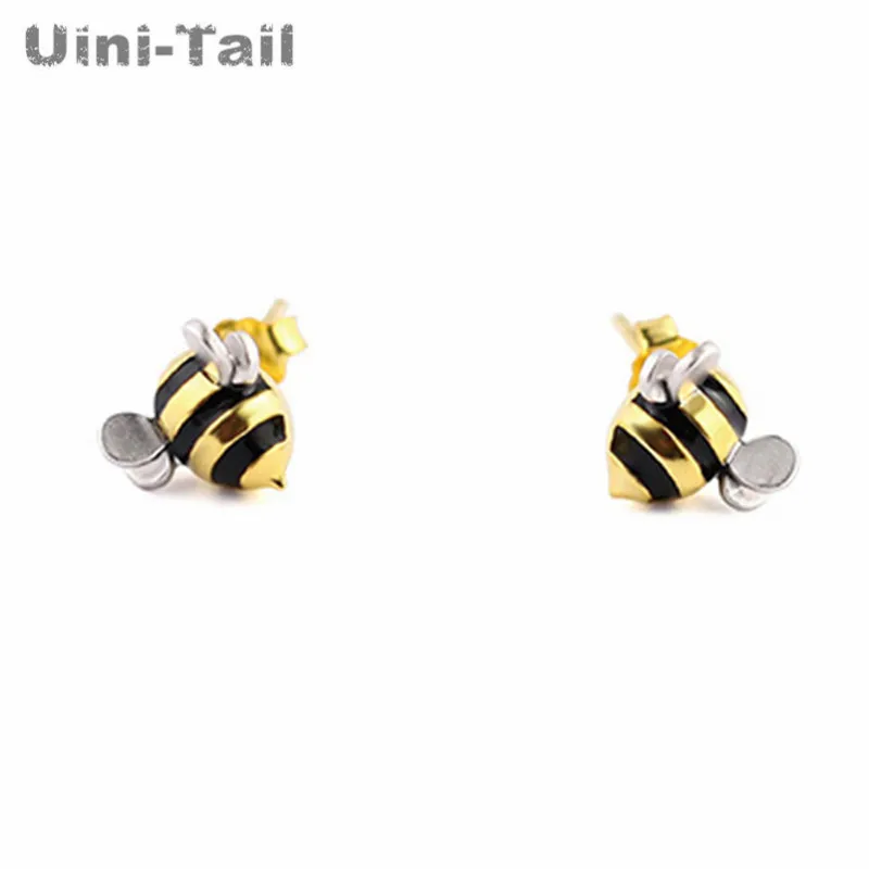 Uini Tail хит продаж новые серьги в виде пчелы из стерлингового серебра 925 пробы