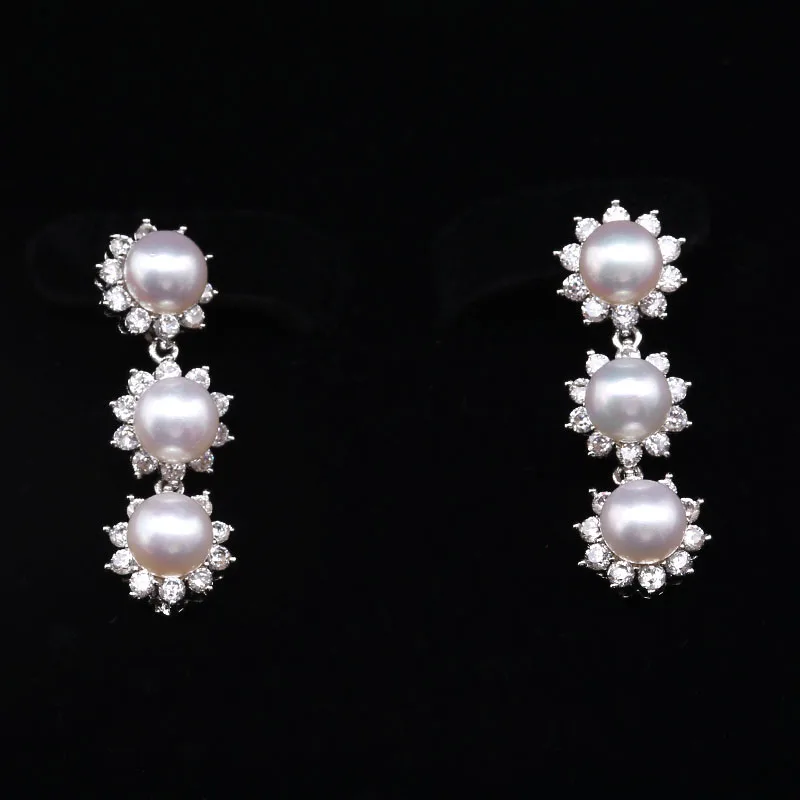 

JYX Pearl Bridal Jewelry Set 5.5-6.5mm White Flat Round Freshwater Pearl Necklace & Earrings Set 16.5"