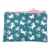 kandra women small unicorn cosmetic bag clutch purse cute makeup bag with tassel travel holiday bag kids zip pouch pencil case