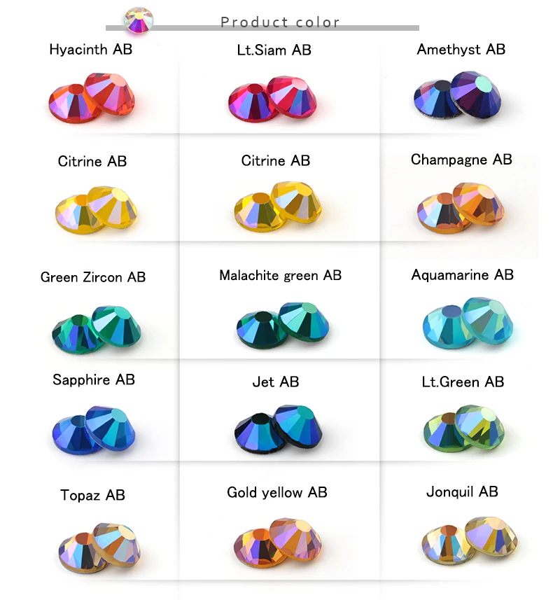 SS3-SS20 Гиацинт AB с плоской задней поверхностью для украшения ногтей искусство деко не горячей фиксации Стразы для украшения и клей на камне
