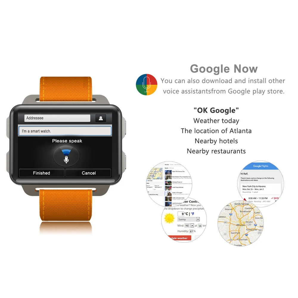 DM99 Смарт-часы MTK6580 Android 5 1 Smartwatch 2 дюймов Экран 1200 мА/ч Батарея Гб + 16 ГБ Wi-Fi 3g сети gps |