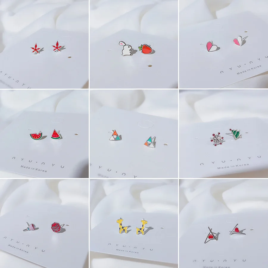 Женские серьги гвоздики в виде собаки из стерлингового серебра 925 пробы сердца и