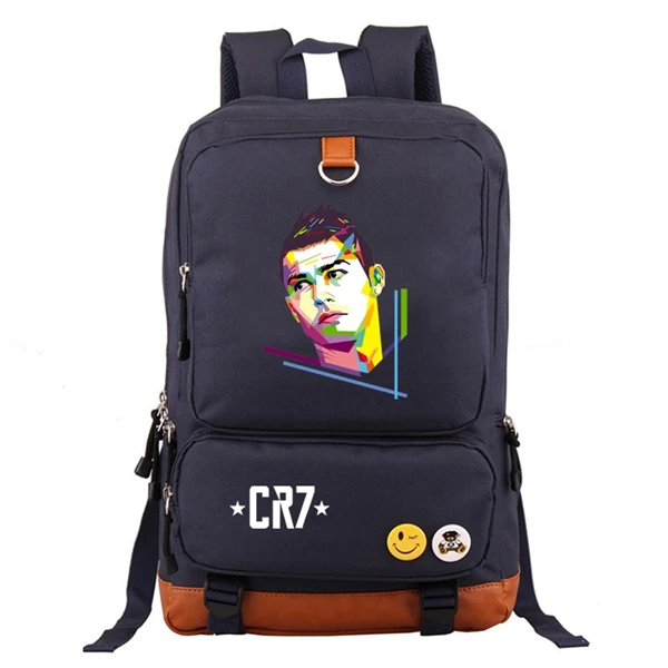 B Navy Blue Для женщин девочек Криштиану Роналду CR7 рюкзак студентам школьная дорожная сумка для ноутбука сумка Футбол вентиляторы подарки - Цвет: B Navy Blue
